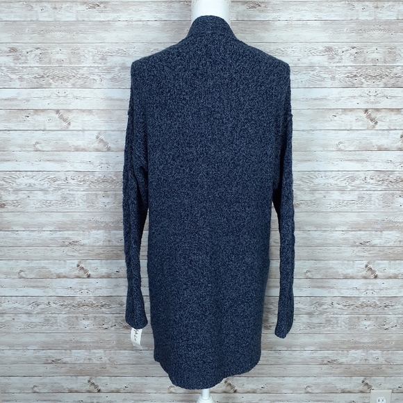 Style & Co Open Front Cardigan Pockets Blue D - Picture 3 of 5